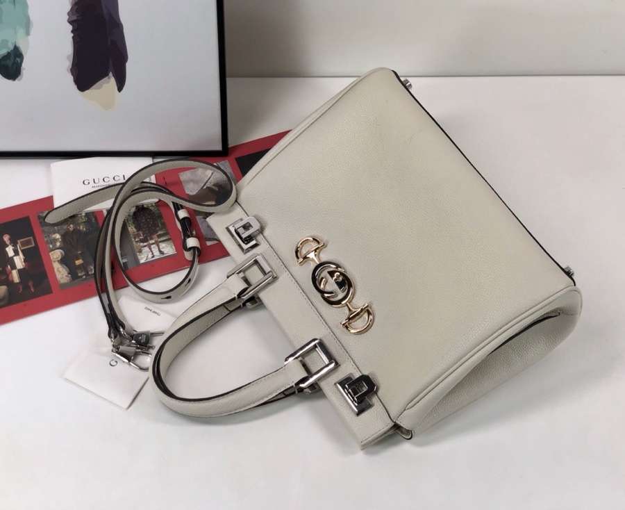 Gucci Zumi grainy leather small top handle bag 569712 1B90X 9022 - Click Image to Close
